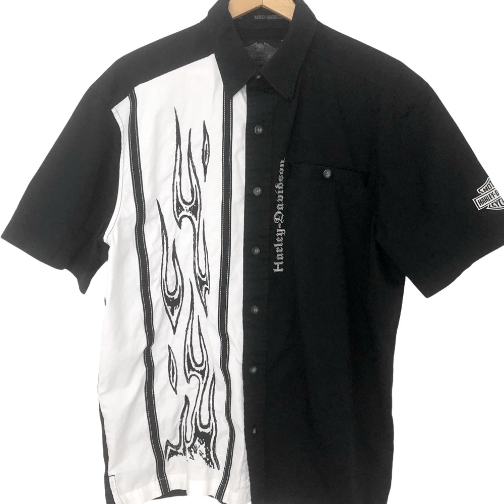 Harley Davidson Embroidered Flame Shirt
